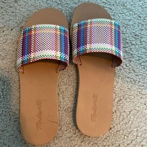 Madewell multicolored sandal slides -NWOT size 8